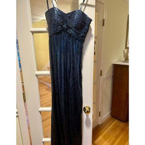 La Femme Navy Blue Sequin Gown, Size 0